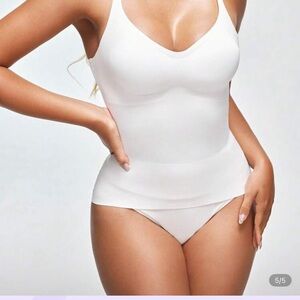 White Seamless Cami Tank w/ Built In Bra